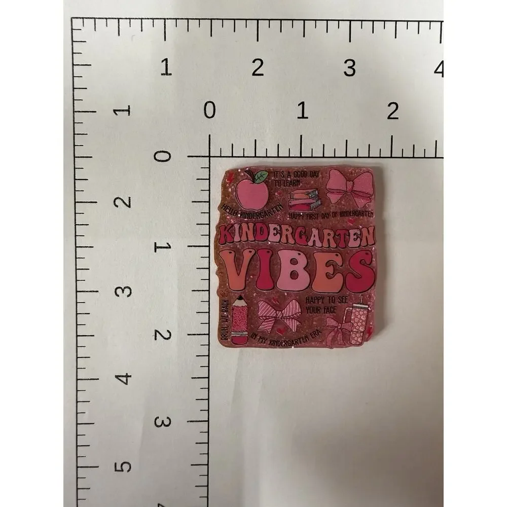 6 Pc Kindergarten Vibes Acrylic Flatbacks